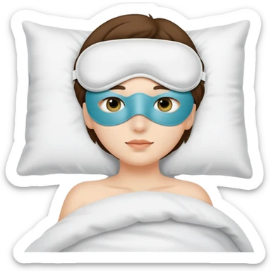 In bed with sleep eye mask sticker