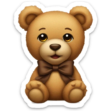 teddy bear with a brown bow sticker