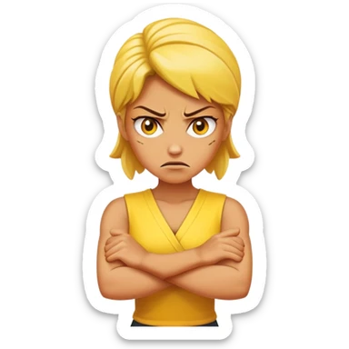 yellow woman crossed arms angry sticker