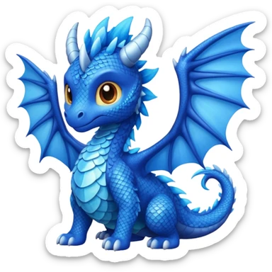 Sky dragon colour in blue and looks cute , have wings  sticker