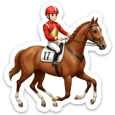 racing horse with driver sticker