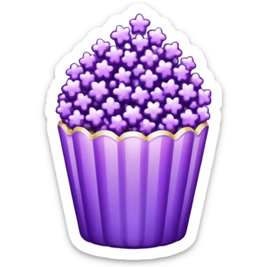 Glitter purple popcorn sticker