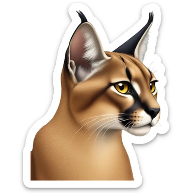 caracal being melancholic sticker