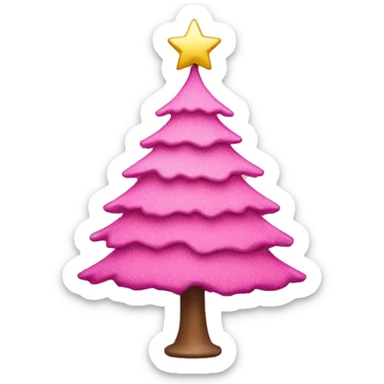 a pink christmas tree sticker