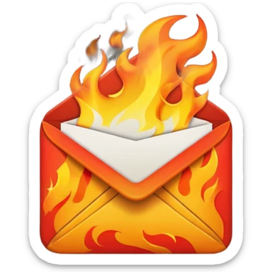 Email with fire sticker