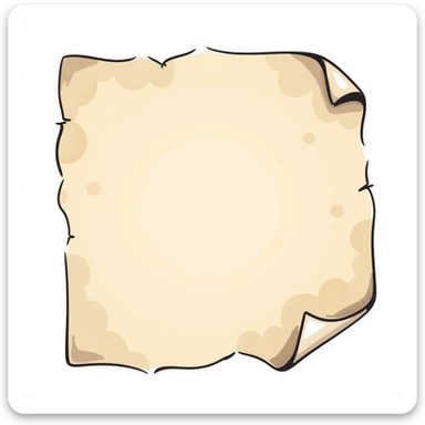 vintage kraft paper with torn corner, hand-drawn watercolor, soft crumpled texture, transparent background, no face, no hands, no legs, no characters sticker