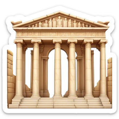The Library of Celsus Landmark Emoji – Depicting its marble facade, carved columns, and statues. sticker