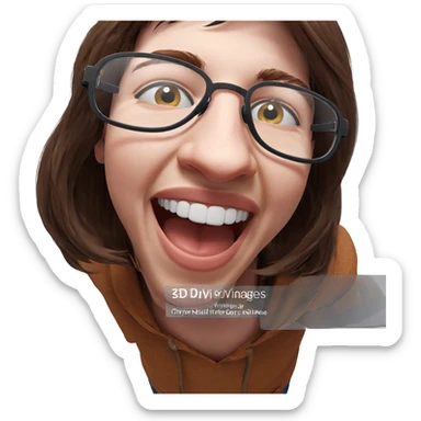boy with glasses smiling sticker