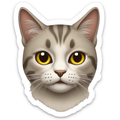 cat of the British rocker breed with a stern expression on his face sticker