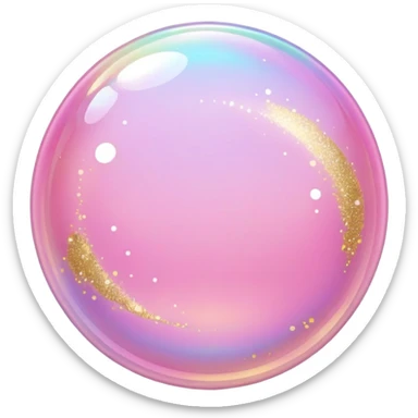 pink and gold and white bubble sticker
