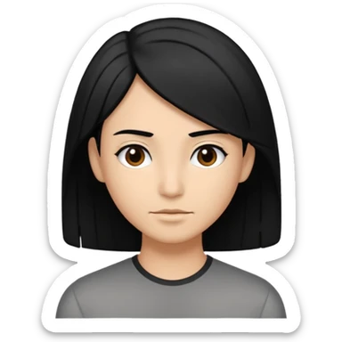 50 yr old mostly black hair with some grey, side swept part,  sticker