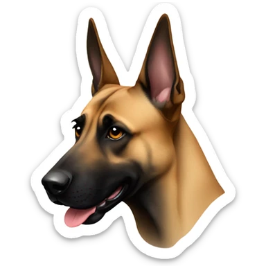 Malinois with muzzle  sticker