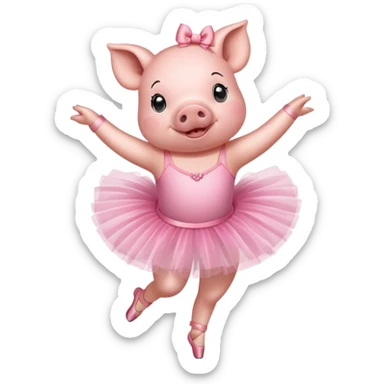 Pig doing ballet sticker
