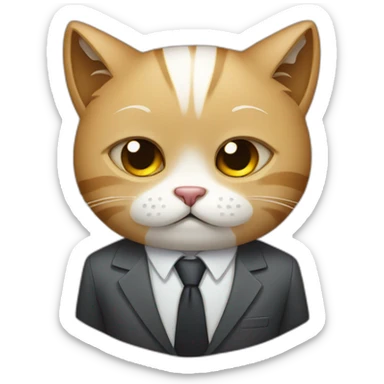 crying cat with suit sticker