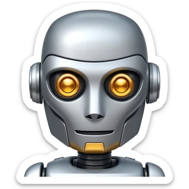 cool and modern robot to represent an AI agent, se possibile qualità più elevata e con sfondo bianco sticker