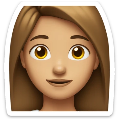 girl with brown hair doing a smirk  sticker