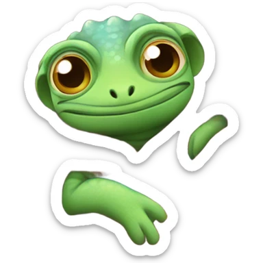 A chameleon rapped in a blanket sticker