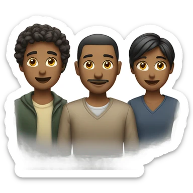 trio 2 men 1 woman sticker