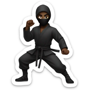 Black noir from the boys doing a ninja pose sticker