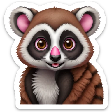 lemur in love only the head sticker
