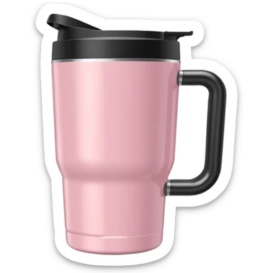 Light pink 40oz Stanley tumbler with handle sticker