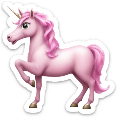 pink unicorn with eyes sticker