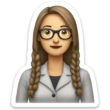 Frau mit großer schwarzer Brille, Mittelscheitel, lange Haare und einem Schleier auf dem kopf sticker