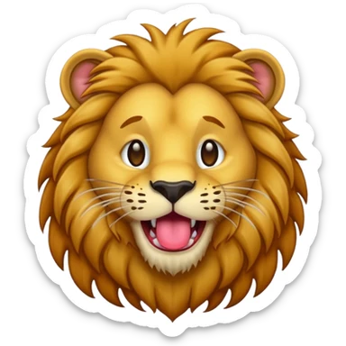 thirsty lion emoji without a body with tongue stuck out sticker