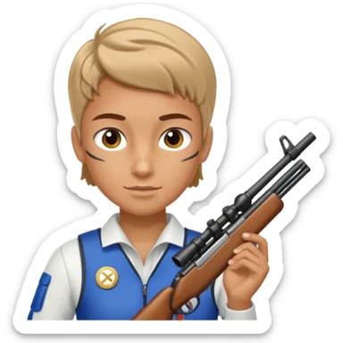 athlete with rifle shooting, in Olympics sticker