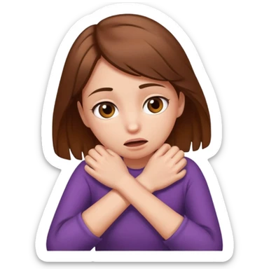 brown haired girl strangling herself sticker