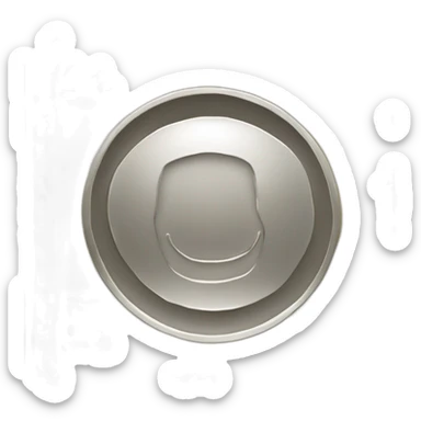 fat square coin with large "0" label in center sticker