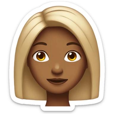 tan girl with 2c hair sticker