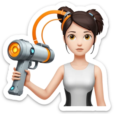 Chell portal gun glados sticker