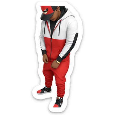 fashionable boy in hoodie sticker