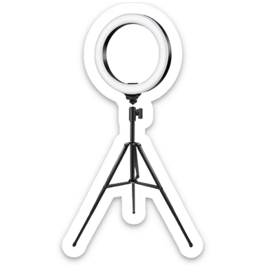 white glowing ring light on white tripod sticker