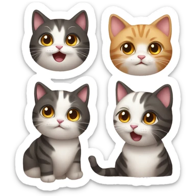 Create Emojis with different emotions for two couple cute cat sticker