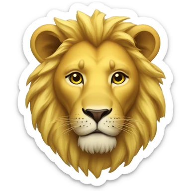 Lion with yellow heart sticker