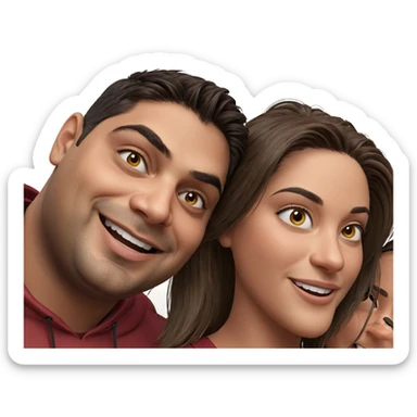 smiling portrait of a couple sticker