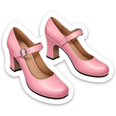 Has a rounded toe and a strap across the instep — one pink pair resembles this style. sticker