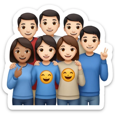 a bunch of chinese friends  sticker