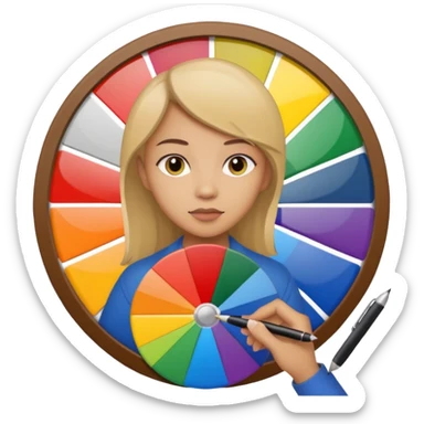 graphic designer , color wheel, sticker
