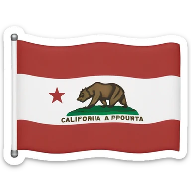 California flag but in california state shape sticker