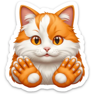 cat covering its face with its paws sticker