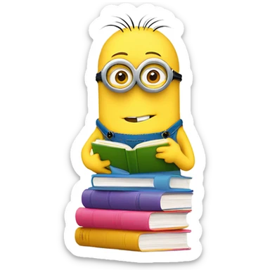 minion with books sticker