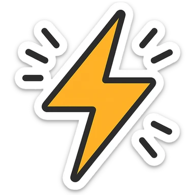 calories icon, energetic spark or lightning bolt, simple and recognizable, suitable for app icon sticker