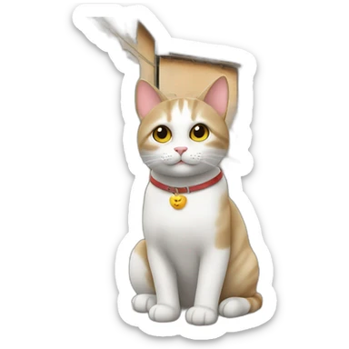 cat visiting italy sticker