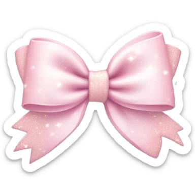 light baby pink bow with sparkles sticker