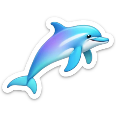 Pastel gradient hue dolphin sticker