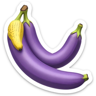 purple banana with yellow polka dots sticker