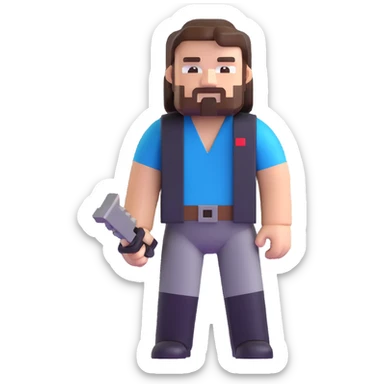 Jack Black as a Minecraft character sticker